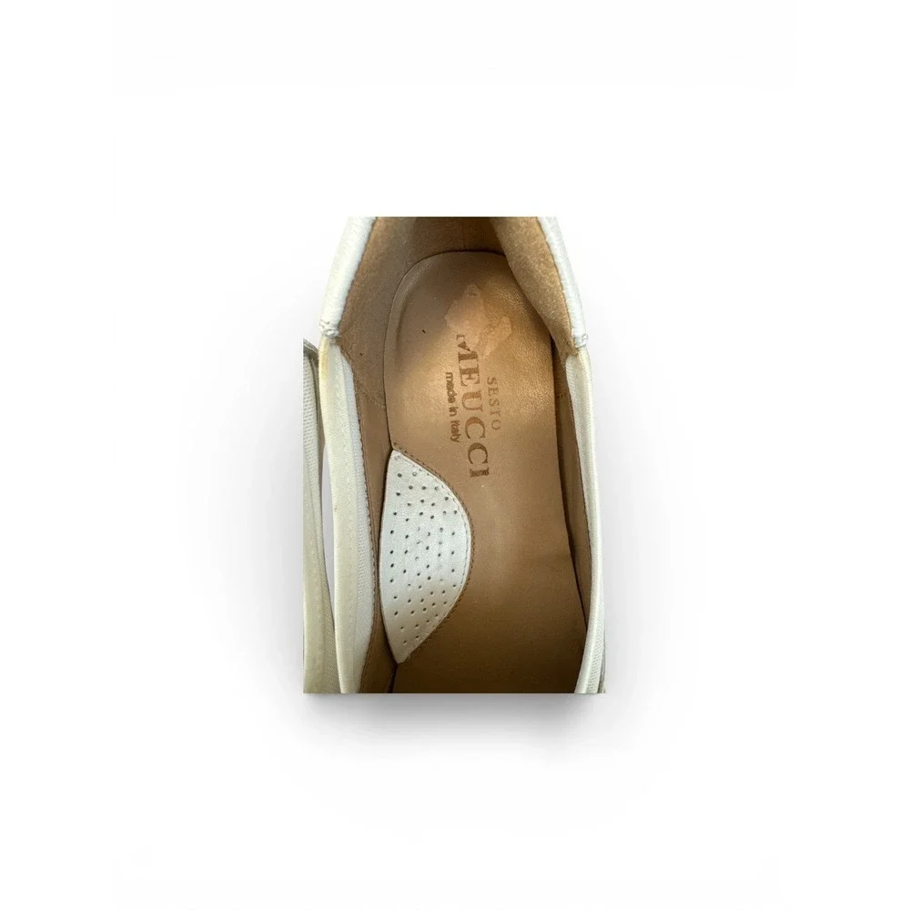 Meucci White Loafers luxury minimalist-Made in Italy Size 8N
